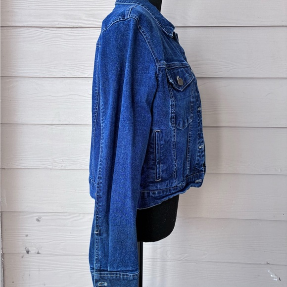 Vintage YTK Women’s Jones Jeans Dark Wash Trucker Denim Jacket, Size 4 - Picture 4 of 12